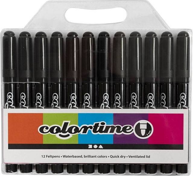tusser sort colortime 5 mm - 12 stk.