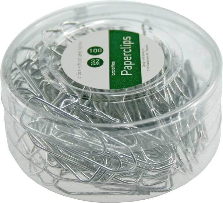 Clips sølv 32 mm 100-pack