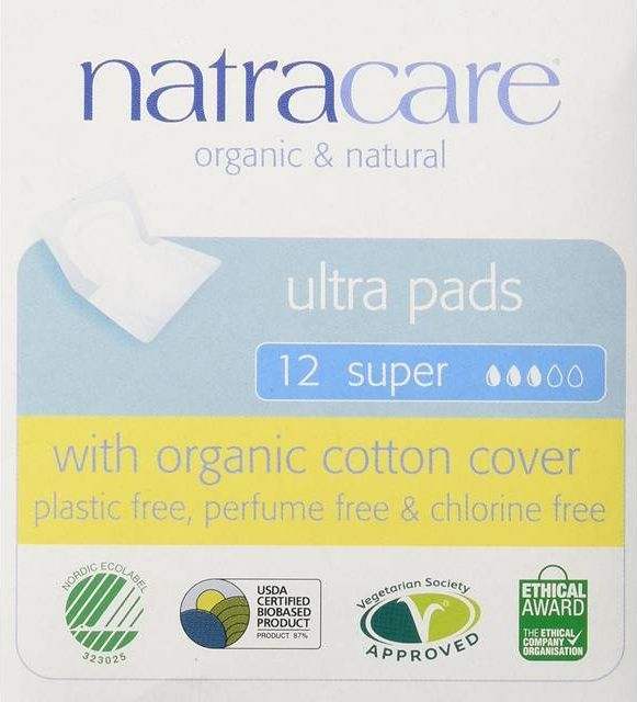 Natracare Organic Ultra Super Pads with Wings 12-pack