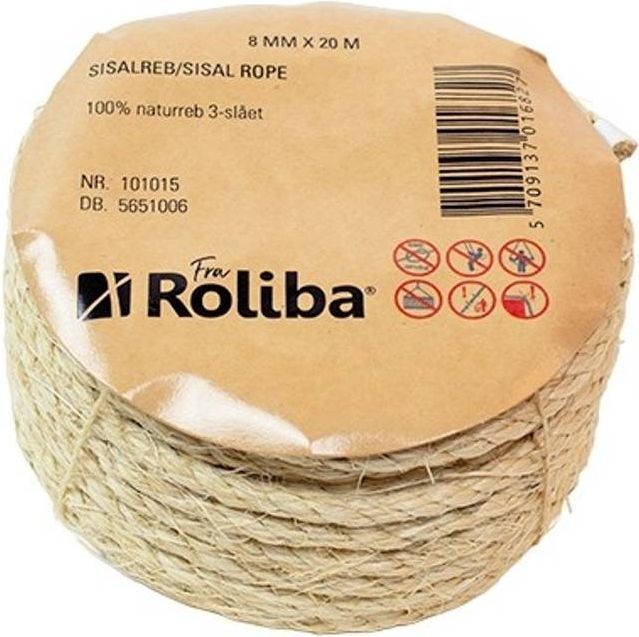 Roliba, Sisalreb, Lux, 3-slået, natur, 6 mm x 20 m