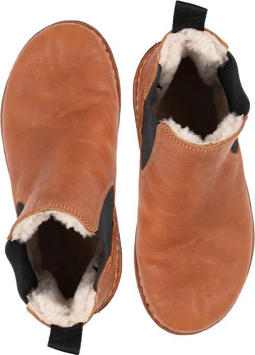 HELSINKI Leather Cognac Brown Shearling