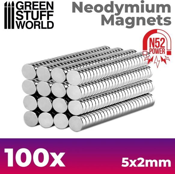 Green Stuff World Neodymium Magnets N52 5x2 mm 100 Stk