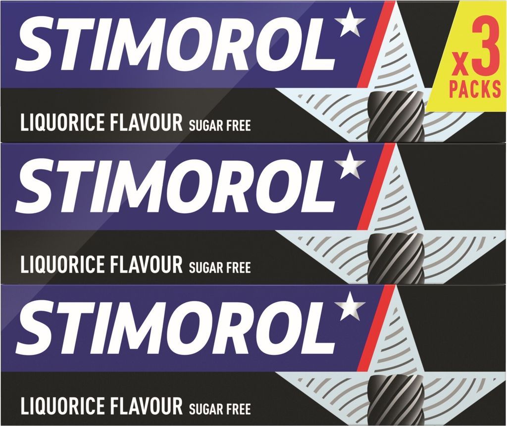 Stimorol Liquorice Lakrids Tyggegummi 3 x 42 g