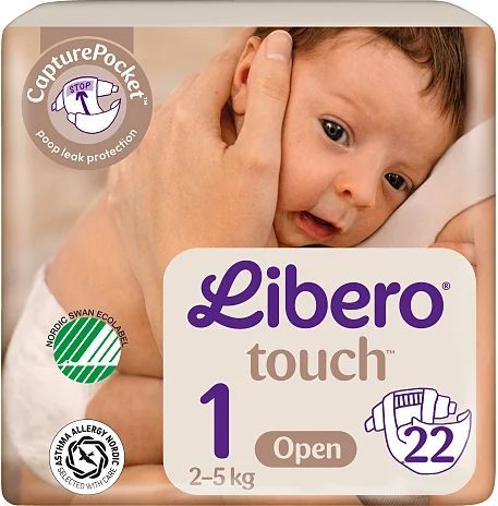 libero touch öppen blöja size 1 2-5 kg