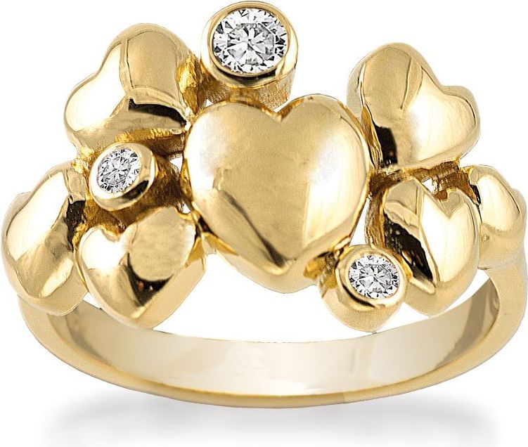 Rabinovich Hjerte Ring Forgyldt Sterling Sølv Heart Alliance
