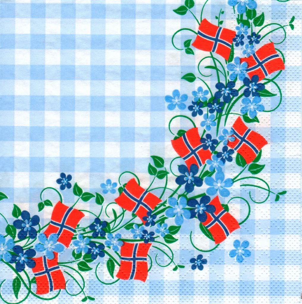 Servietter Blomstret Dannebrog