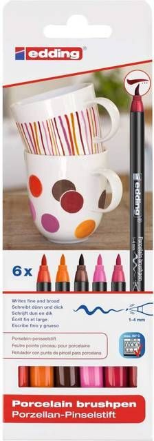 Edding 4200 Porcelain Brushpen Warm Colour 6-pack