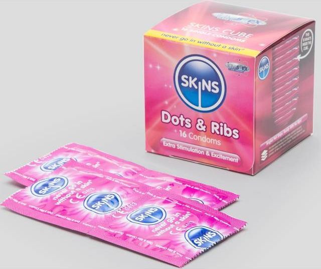 Skins Dots & Ribs Kondomer 16 stk Klar