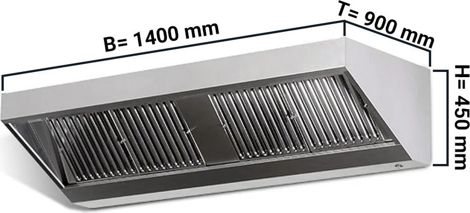 Væg emfang 2,4m - med filter og lampe