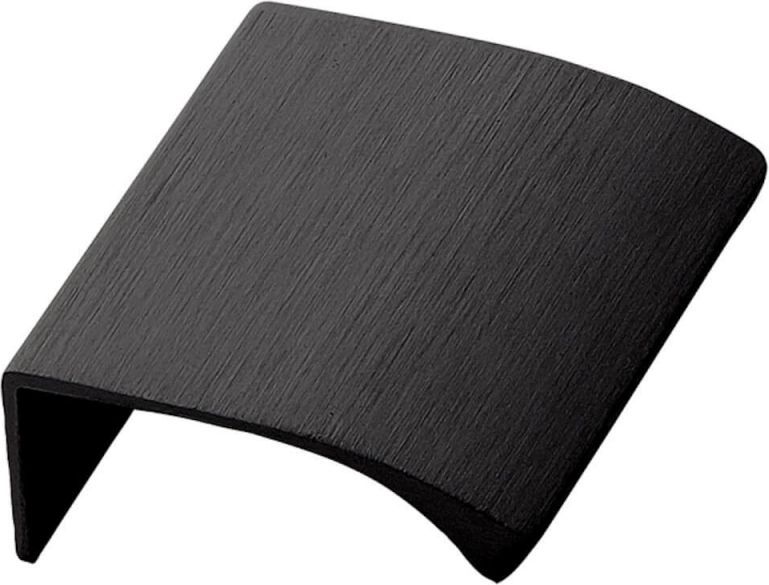 møbelgreb - børstet sort - edge straight - 40 mm