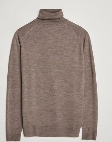 HerretøjCherwell Extra Fine Merino Rollneck Mushroom BrownSlankRektangulærOval