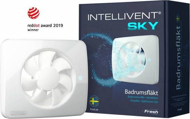 Fresh Intellivent Sky ventilator, Intelligent selvjusterende fugtighedsstyring og lugtsensor