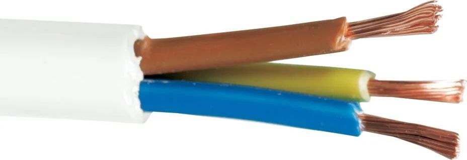 50 meter Plastledning PKAJ 3x1,5 mm², Hvid