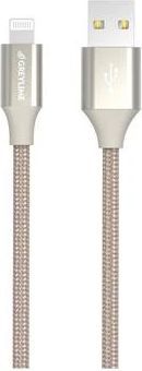 GreyLime Braided USB-A til MFi Lightning Kabel Beige 2 m