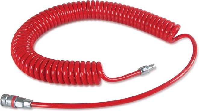 Spiralslange 6m x 8mm model PUR "Flex-boy" med 1/4" udv. gevind