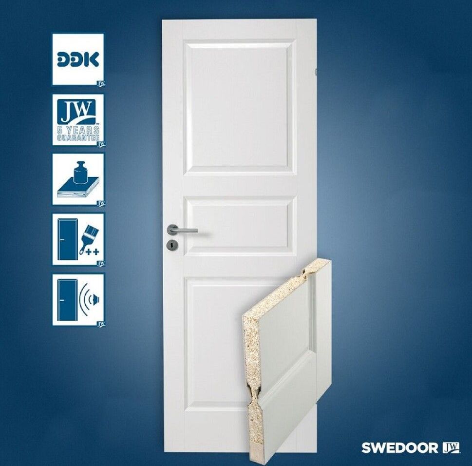 swedoor 97/03 finland massiv compact hvid 725x2040x40mm - 084017 - 70% pefc certified