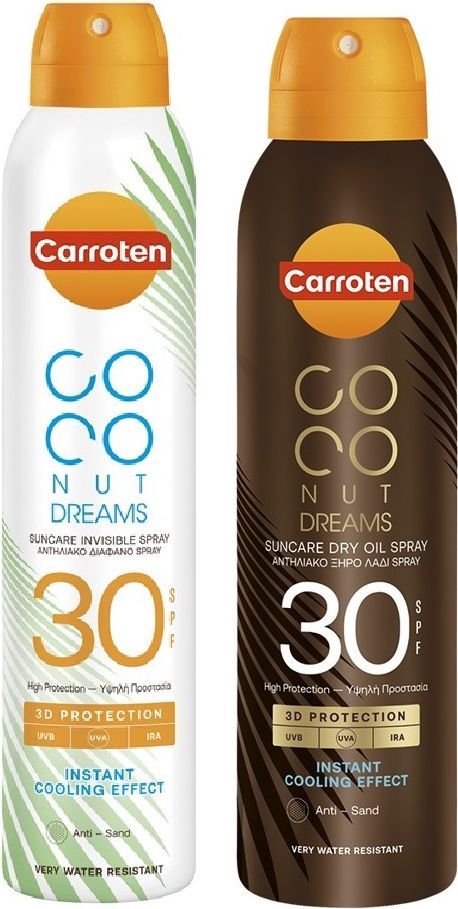 carroten - suncare dry mist spf 30 200 ml + carroten - suncare dry oil spf 30 150 ml - solcreme