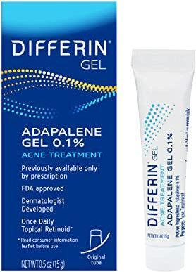 differin, adapalene gel 0.1 % aknebehandling, parfymfri, 0.5 oz (15 g)
