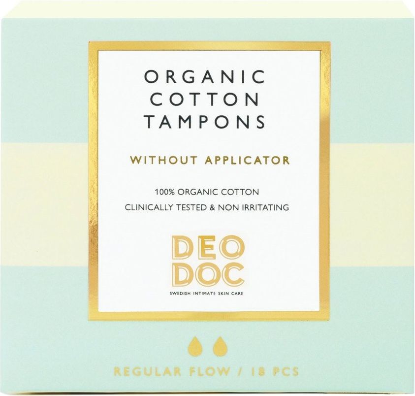 DeoDoc Organic Cotton Tampons Super 18-pack