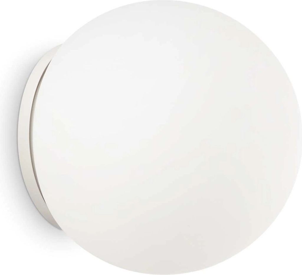 mapa bianco, væglampe, e27 max 1 x 60w, e27, hvid, glas, ø200xb180mm