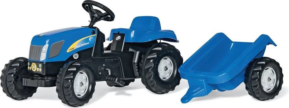 RollyKid Pedaltraktor New Holland m/vogn