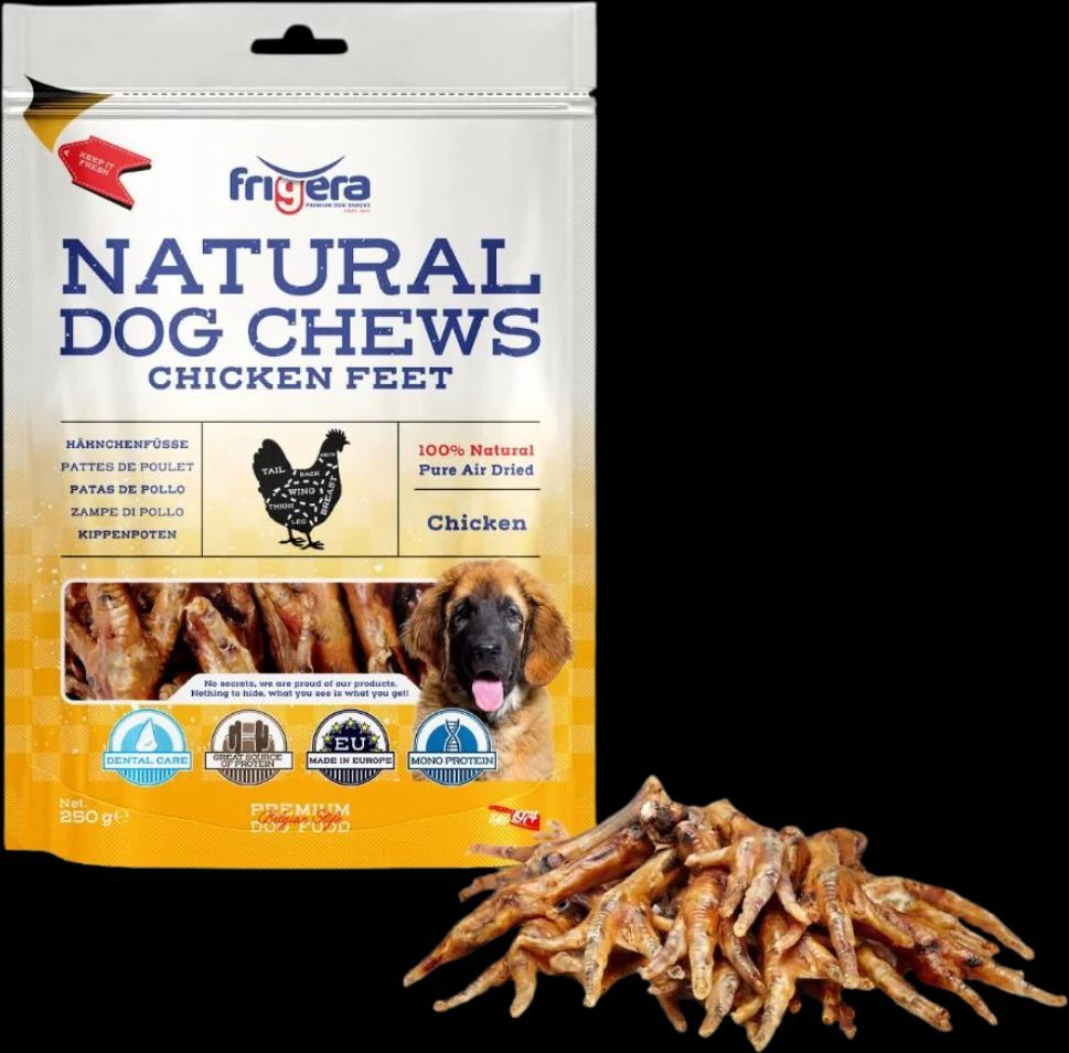Frigera - Natural Dog Chews, Kyllinge fødder, 250g
