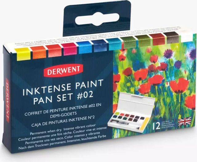 Derwent Inktense Paint Pan Set 12 Stk