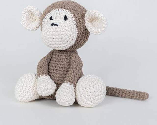 Hoooked Mace Monkey Crochet Kit Brown