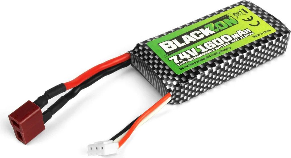 Blackzon 540247 LiPo Batteripakke 7.4V, 1600mAh Med T-Stik
