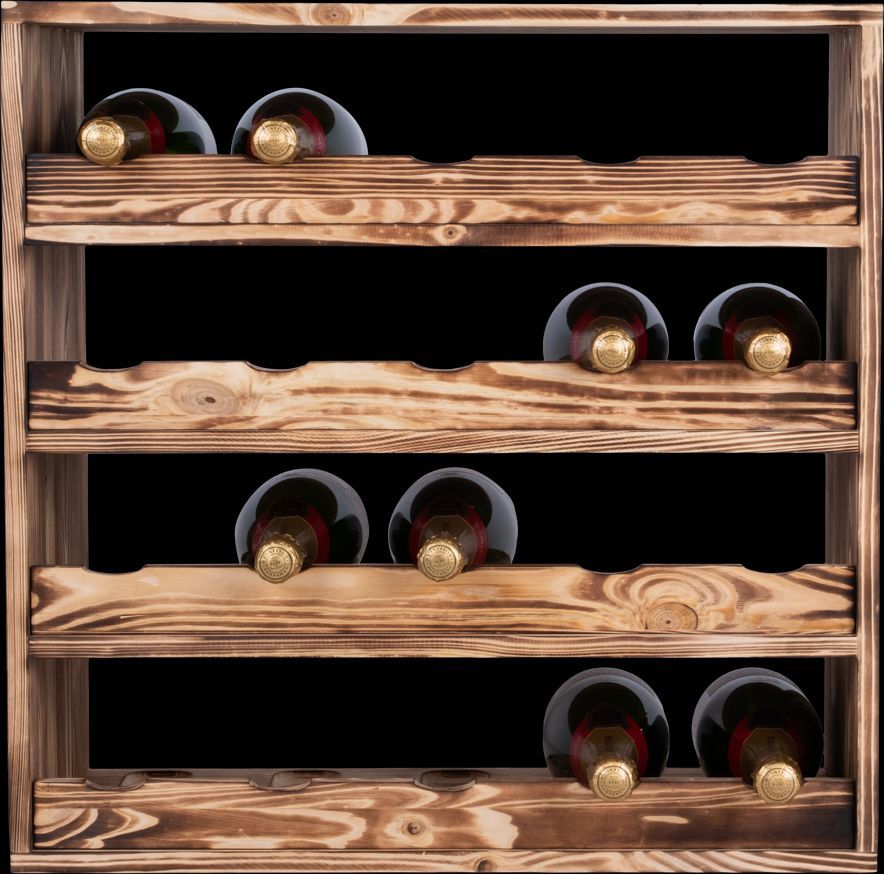 Caverack Champagne 20 Flasker Brændt Fyrretræ Vinreol