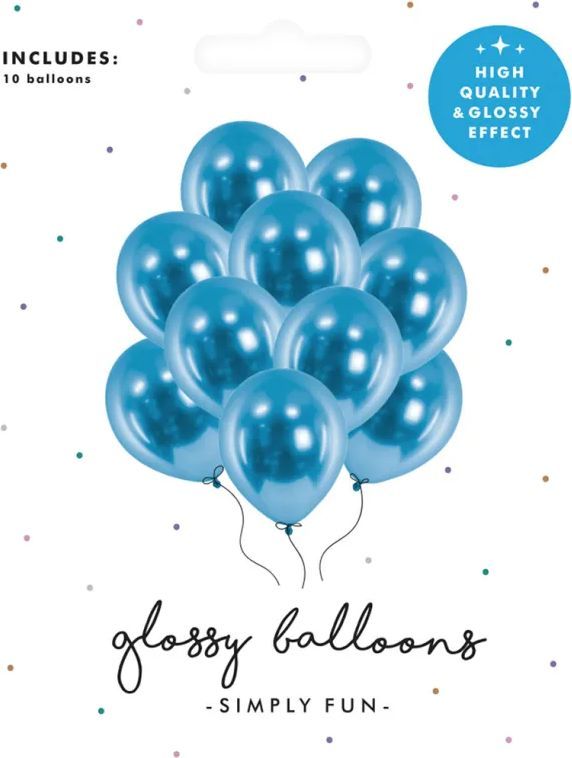 PartyDeco Blå ballon metallic