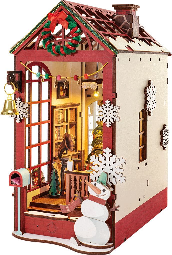 Robotime Serre Livre Christmas Indoor Book Nook Décoration de Noël