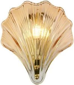 Searchlight Wandleuchte Shell Amber Getönt Muschelform Glas IP44 Wandlampe