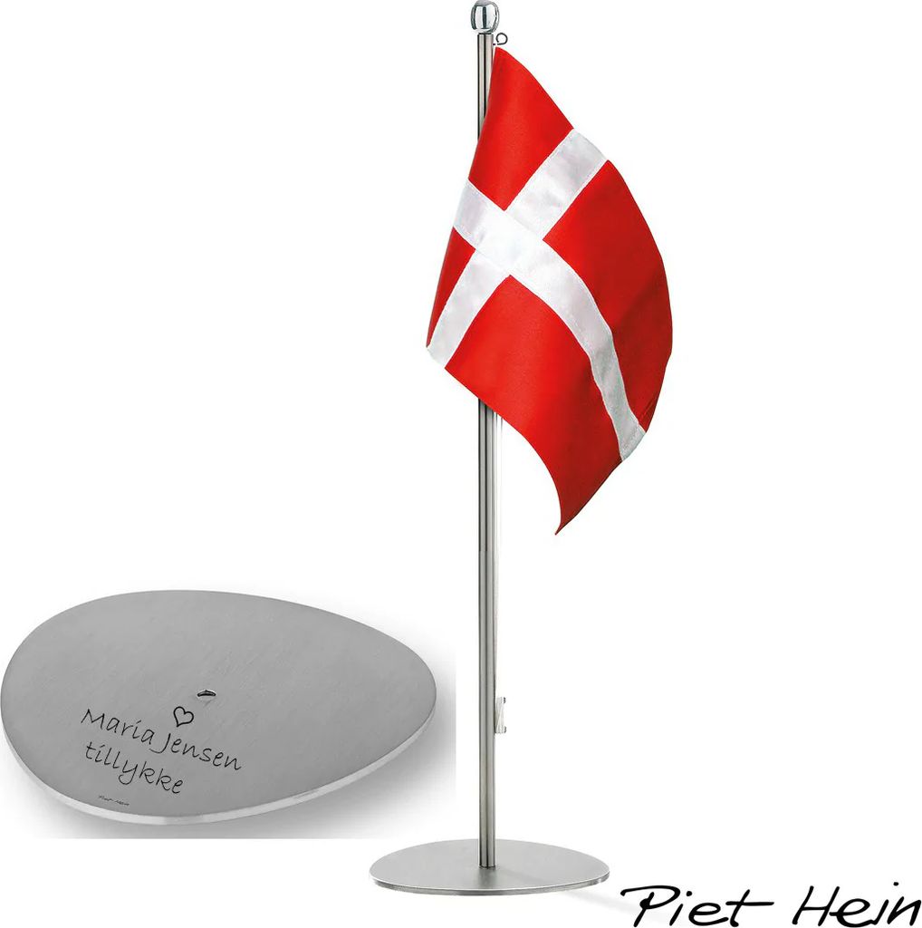 Piet Hein 35 cm Bordflag - Stål