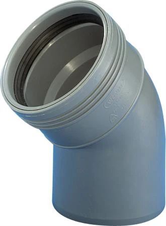 Wavin Wafix pp bøjning 45° x 110 mm grå