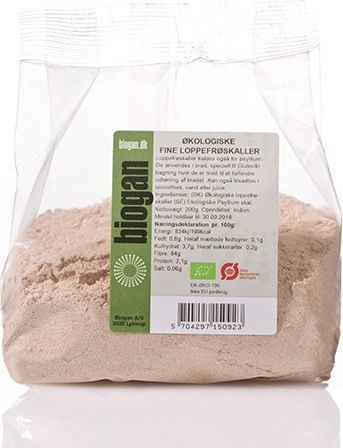 Loppefrøskaller psyllium fint Økologisk - 200 gram - Biogan