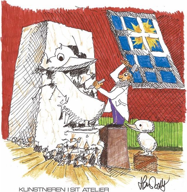 Architectmade plakat Kunsteren i sit atelier 30x40 cm