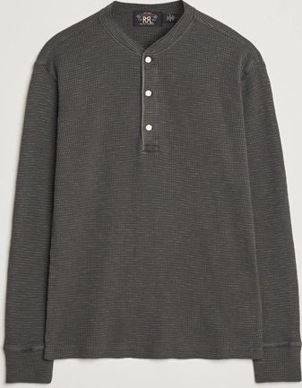 RRLLong Sleeve Henley Faded Black