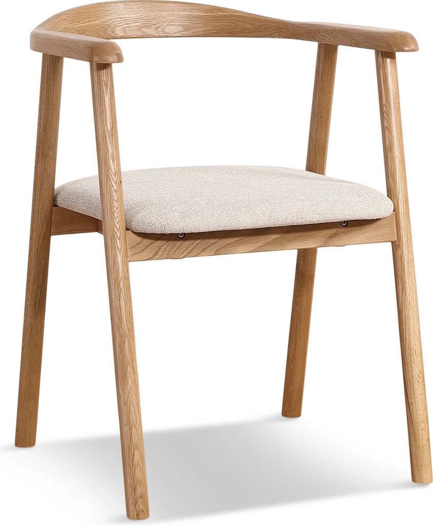 Jocelyn spisebordsstol i eg med beige stof sæde