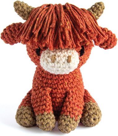 Hoooked Amigurumi DIY Kit W/Eco Barbante Yarn-Highland Cow Aiden PAK352
