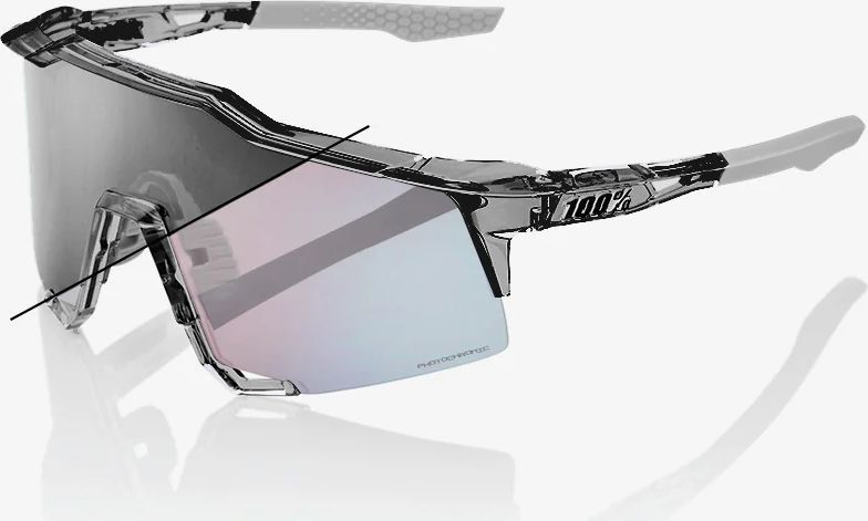 100% speedcraft photochromic cykelbriller, polished translucent grey
