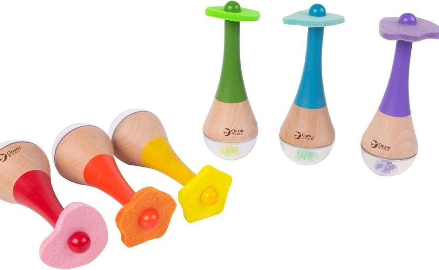 Classic World Wooden Rainbow Maracas