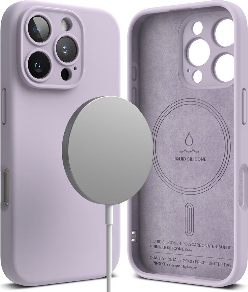 Ringke iPhone 16 Pro MagSafe silikonskal, Light Purple