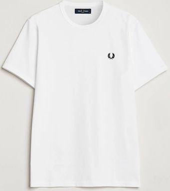 fred perry ringer crew neck tee white