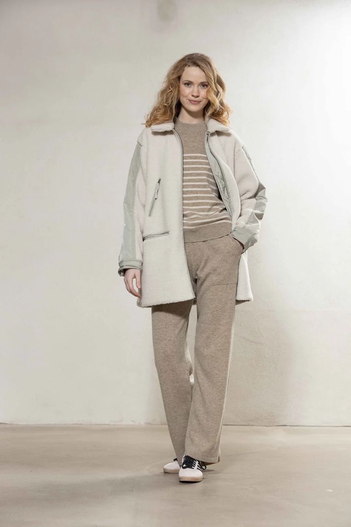 cesi teddyfleece coat - chalk