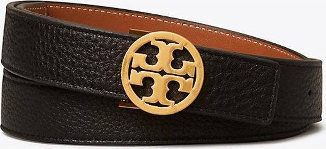 Tory Burch Miller Reversible Belt - Black/Classic Cuoio/Gold