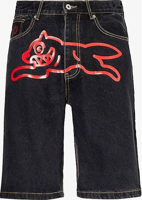 ICECREAM Running Dog Denim Shorts - Blue
