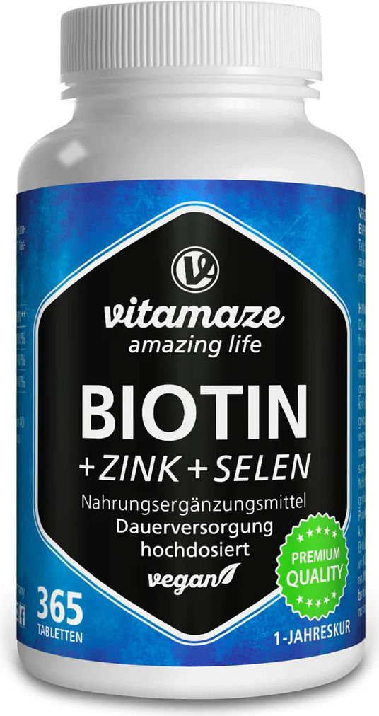 vitamaze Biotin + Zink + Selen Tabletten, 365 pcs. Tablets
