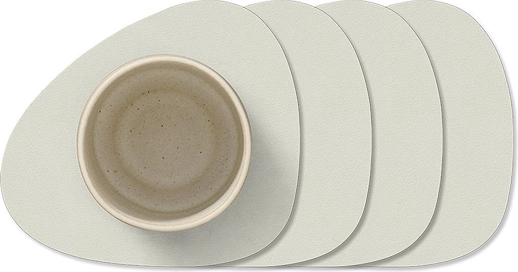 LIND DNA 4-Set Glass Mat Curve Nupo - Brown - 11X13CM