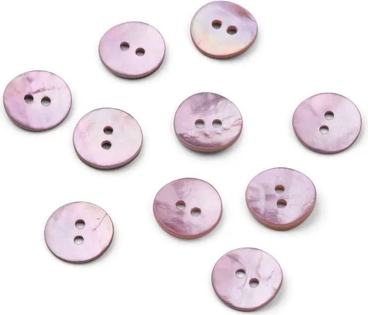 HobbyArts Perlemorsknapper, Blush, 20 mm, 10 stk